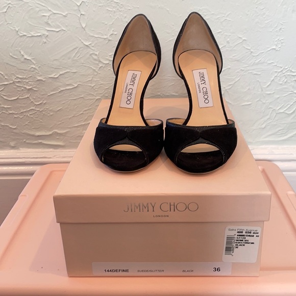 Jimmy Choo Shoes - Jimmy Choo suede/shimmer D’Orsay sandal